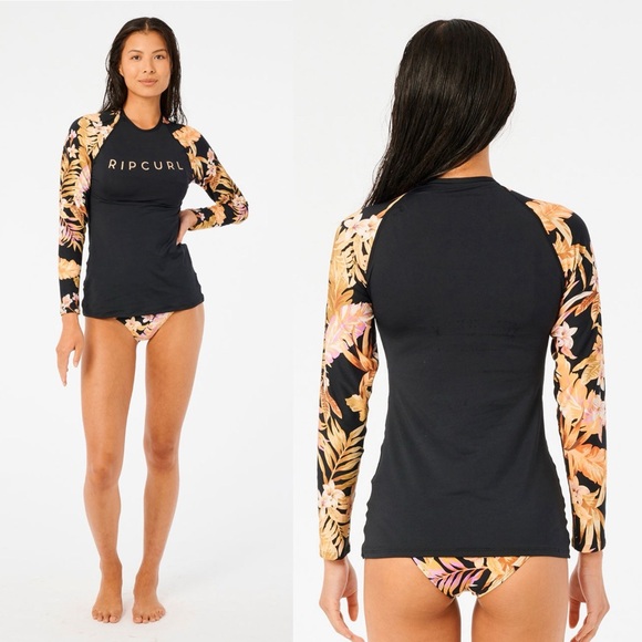 Rip Curl Sunday Swell Long Sleeve Rashguard Top Large NWT - Picture 2 of 9
